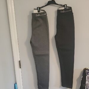 Soft Clouds Gray and Black Leggings